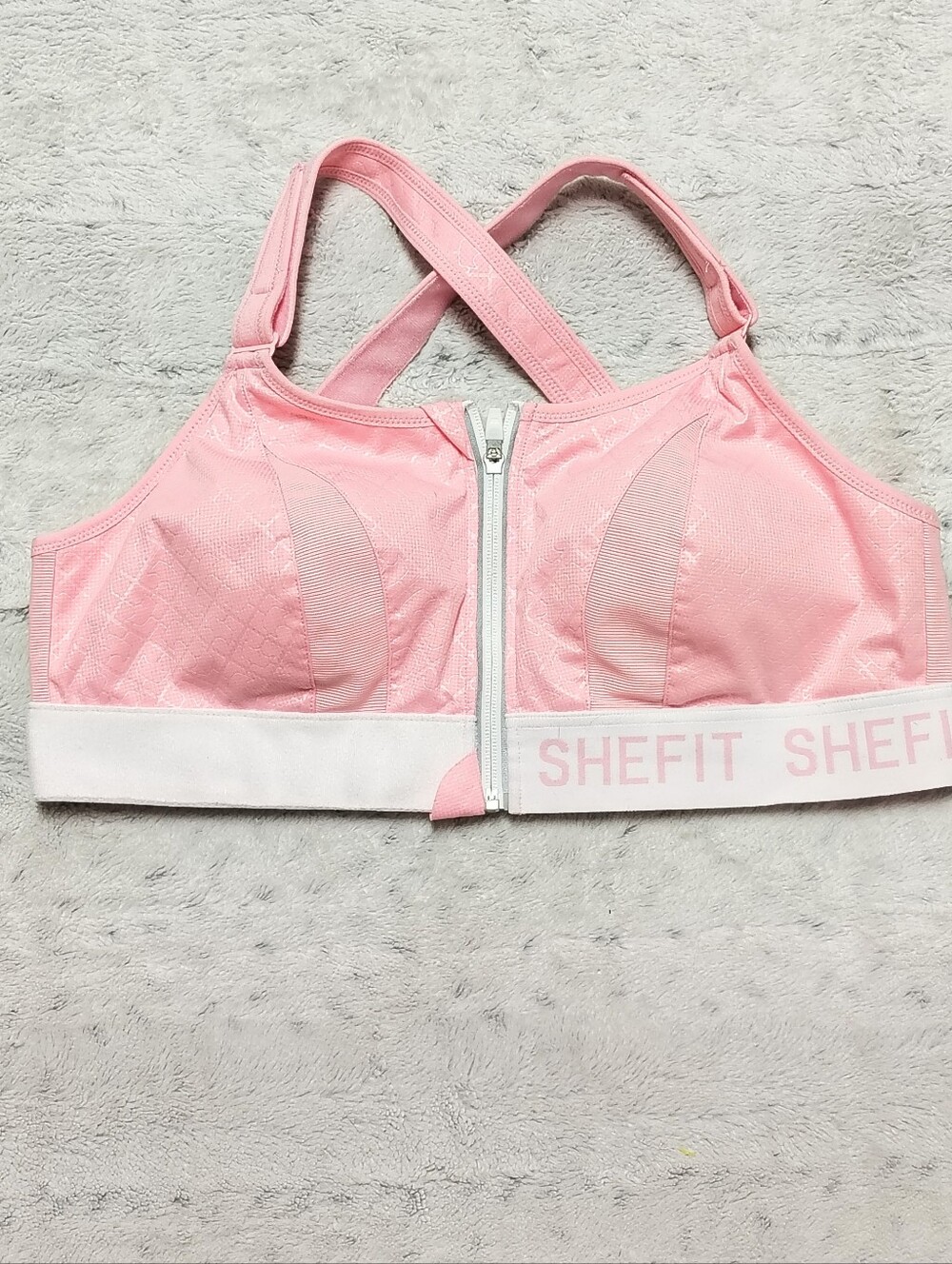 SHEFIT Ultimate Sports Bra Pink "Confident" Adjustable High-Impact Women's 2LUXE - Picture 10 of 14